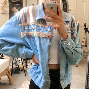 Vintage Western Style Crop Denim Jacket